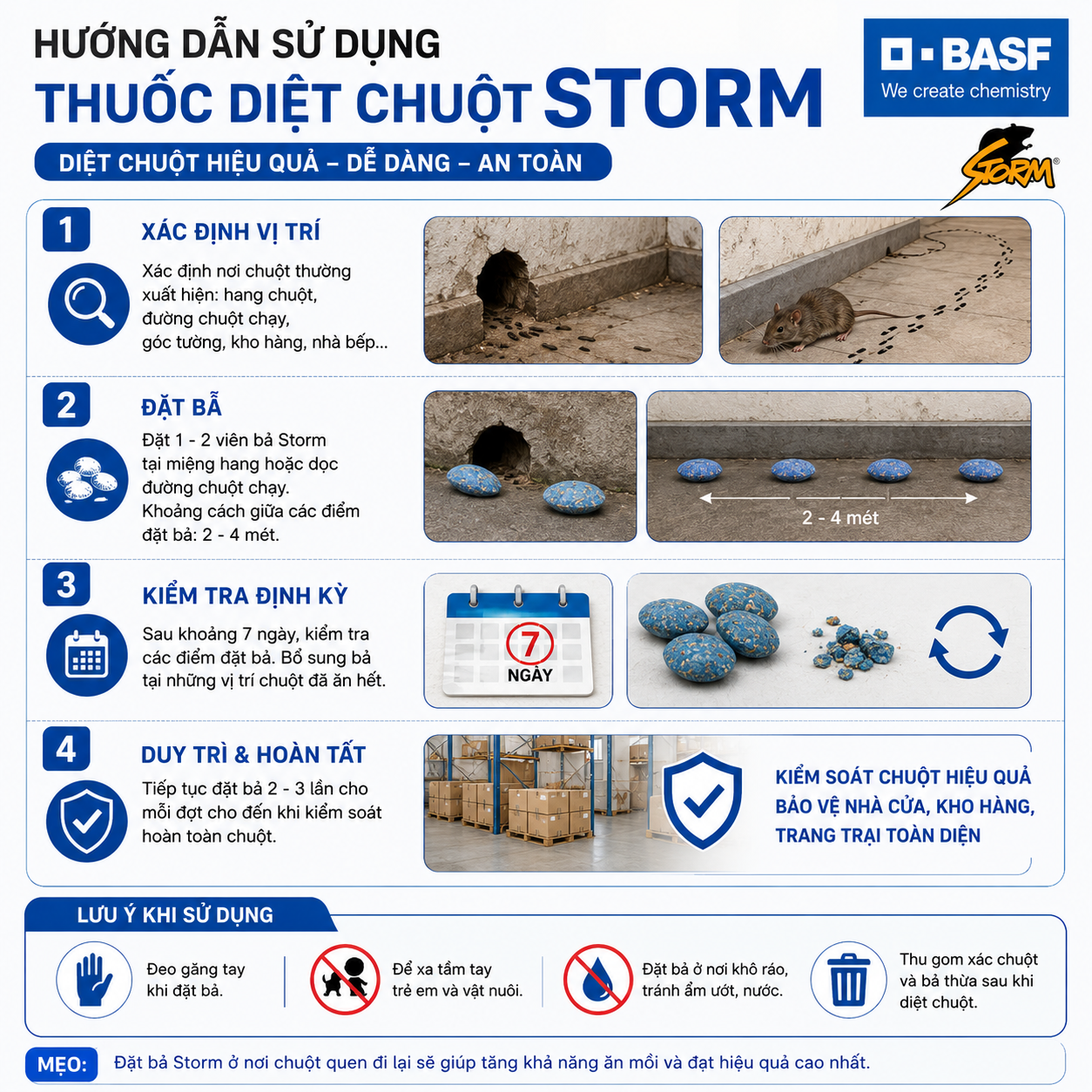 Hướng dẫn sử dụng thuốc diệt chuột Storm